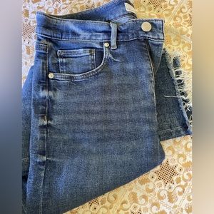 High waist straight crop slim pocket